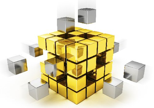 Gold rubics cube 500