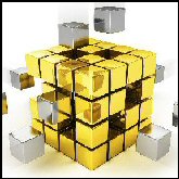 Gold rubics cube T